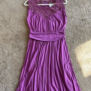Boden 6L Lilac Purple Lace Embroidered Dress